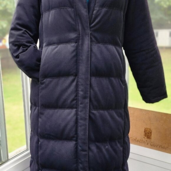 Talbots Black Long Quilted Puffer Down Hooded Coat - Picture 1 of 8